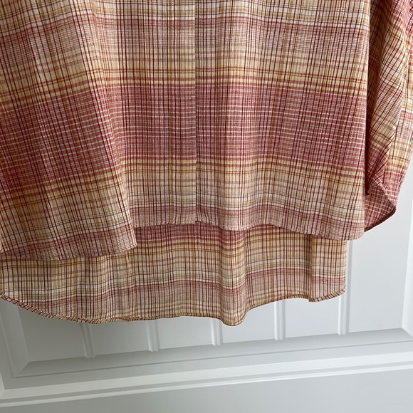 Madewell Pink and Tan Short Sleeve Top - Hidden Buttons - NWT - Picture 5 of 7